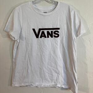 Vans White Graphic‎ Tee w Felted Logo Skater T-shirt